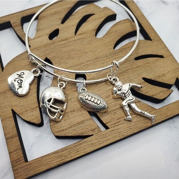 Football Mom Expandable Charm Bracelet - Picture 8 of 13